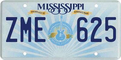 MS license plate ZME625