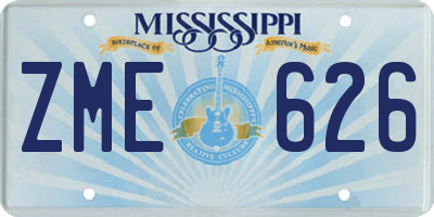 MS license plate ZME626