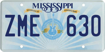 MS license plate ZME630