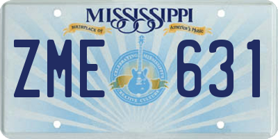 MS license plate ZME631