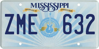 MS license plate ZME632