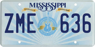 MS license plate ZME636