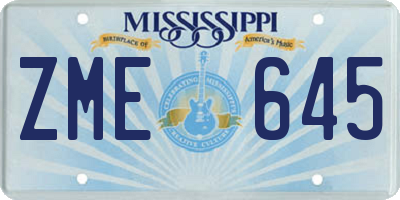 MS license plate ZME645