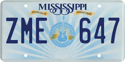 MS license plate ZME647