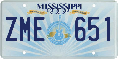 MS license plate ZME651