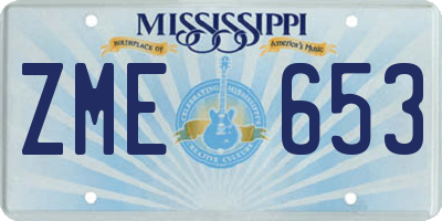MS license plate ZME653