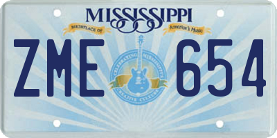MS license plate ZME654