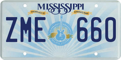 MS license plate ZME660