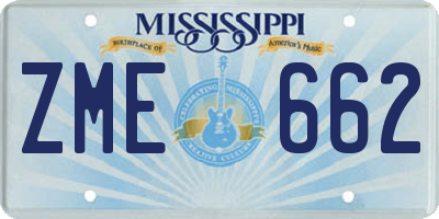 MS license plate ZME662