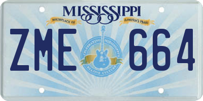 MS license plate ZME664