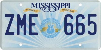 MS license plate ZME665
