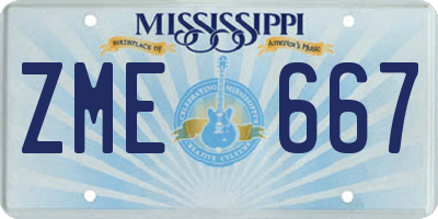 MS license plate ZME667