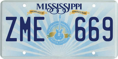 MS license plate ZME669