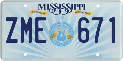 MS license plate ZME671