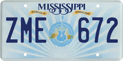 MS license plate ZME672