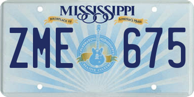 MS license plate ZME675
