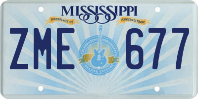 MS license plate ZME677