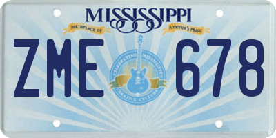 MS license plate ZME678
