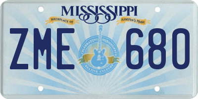 MS license plate ZME680