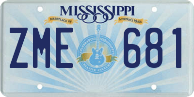 MS license plate ZME681