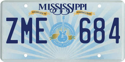 MS license plate ZME684