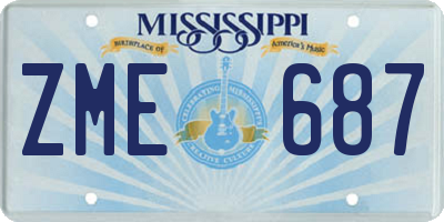 MS license plate ZME687