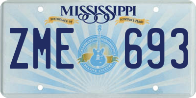 MS license plate ZME693