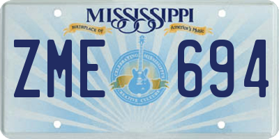 MS license plate ZME694
