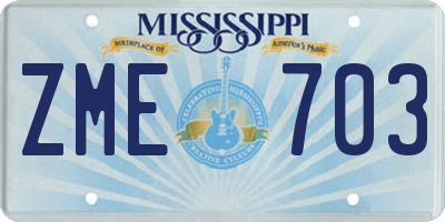 MS license plate ZME703