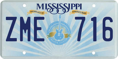 MS license plate ZME716