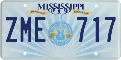 MS license plate ZME717