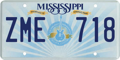 MS license plate ZME718