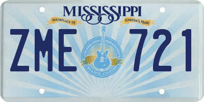 MS license plate ZME721