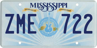 MS license plate ZME722