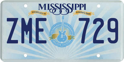 MS license plate ZME729