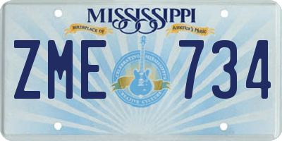 MS license plate ZME734
