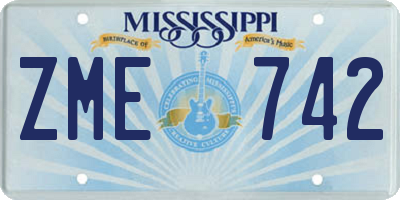 MS license plate ZME742