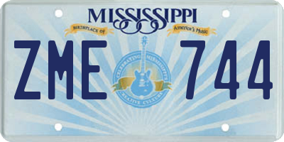 MS license plate ZME744