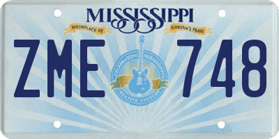 MS license plate ZME748