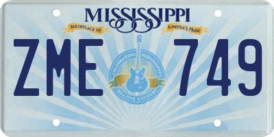 MS license plate ZME749