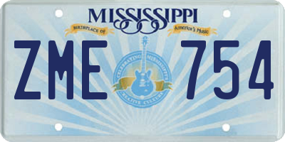 MS license plate ZME754