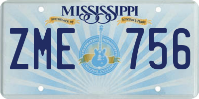 MS license plate ZME756