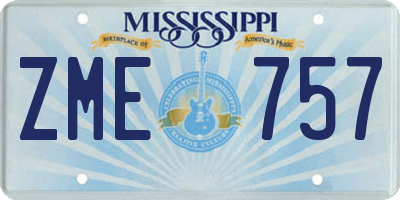 MS license plate ZME757