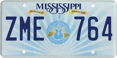 MS license plate ZME764