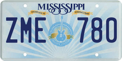 MS license plate ZME780