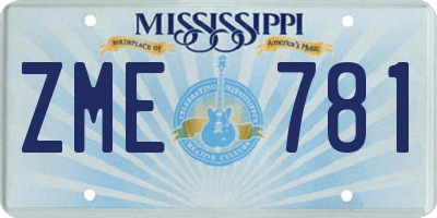 MS license plate ZME781