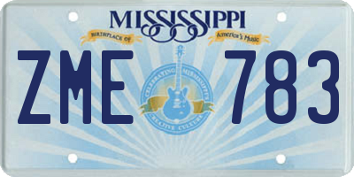 MS license plate ZME783