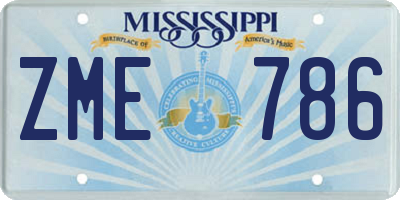 MS license plate ZME786