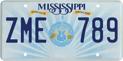 MS license plate ZME789