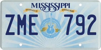 MS license plate ZME792